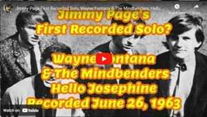 jimmy page first recorded guitar solo wayne fontana and the midbeners hello josephine 1963